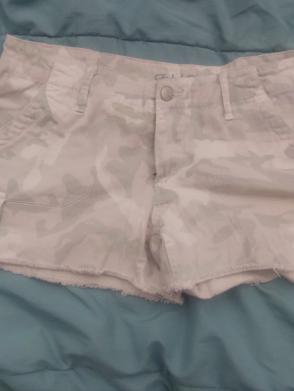 Faded Glory Pink Camo Denim Cutoff Shorts